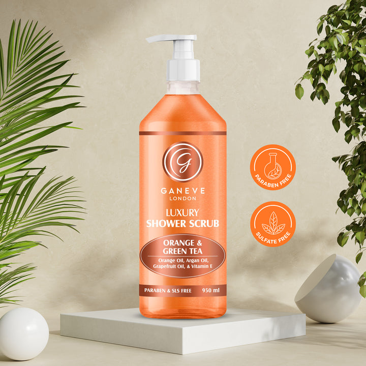 Ganeve London Orange & Green Tea Luxury Shower Scrub -  950 Ml Pack Of 1