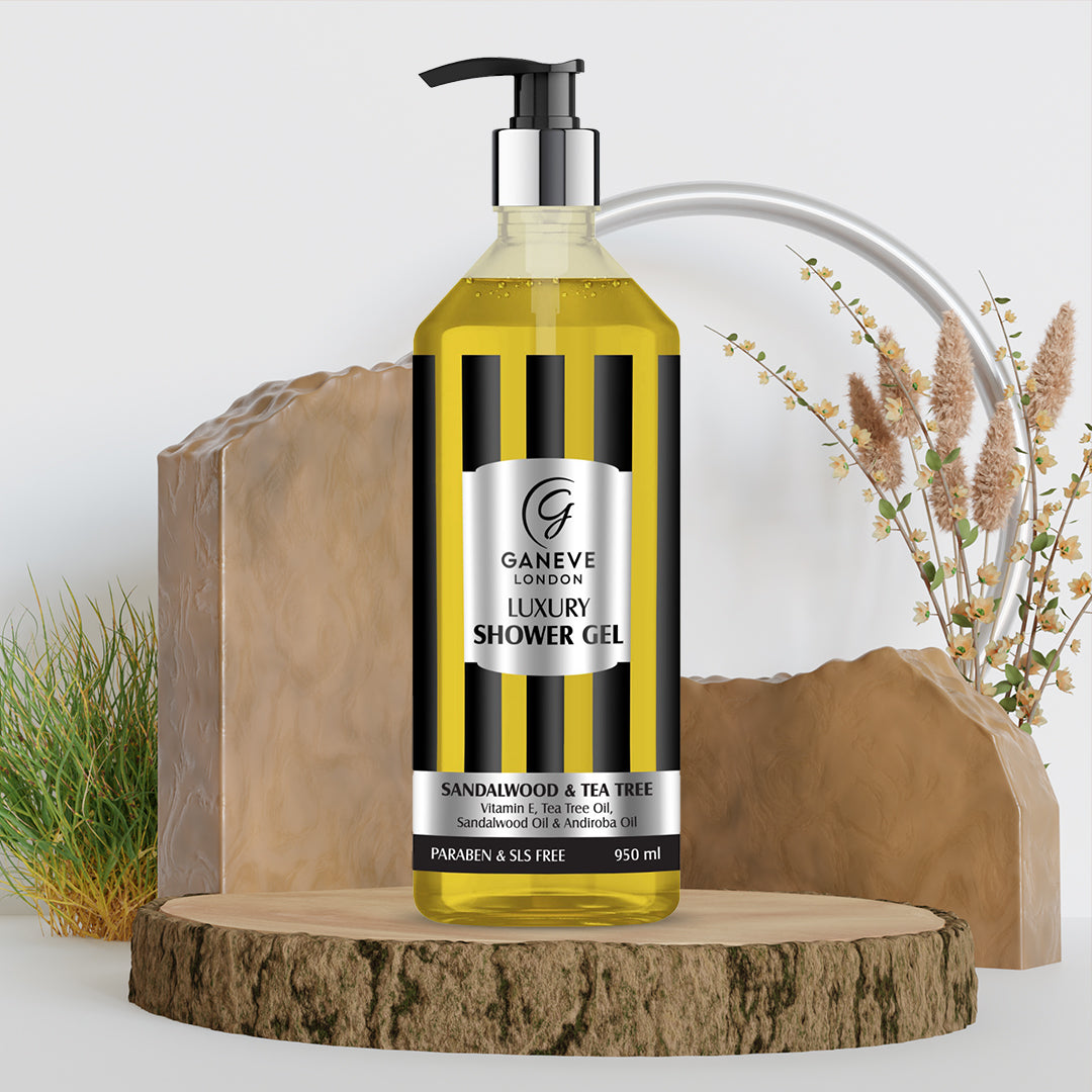 Ganeve London Sandalwood & Tea Tree Luxury Shower Gel - 950 Ml Pack Of 1