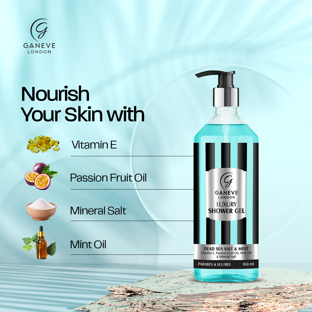 Ganeve London Dead Sea Salt & Mint Luxury Shower Gel - 950 Ml Pack Of 1