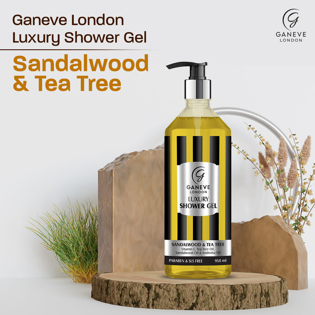 Ganeve London Sandalwood & Tea Tree Luxury Shower Gel - 950 Ml Pack Of 1