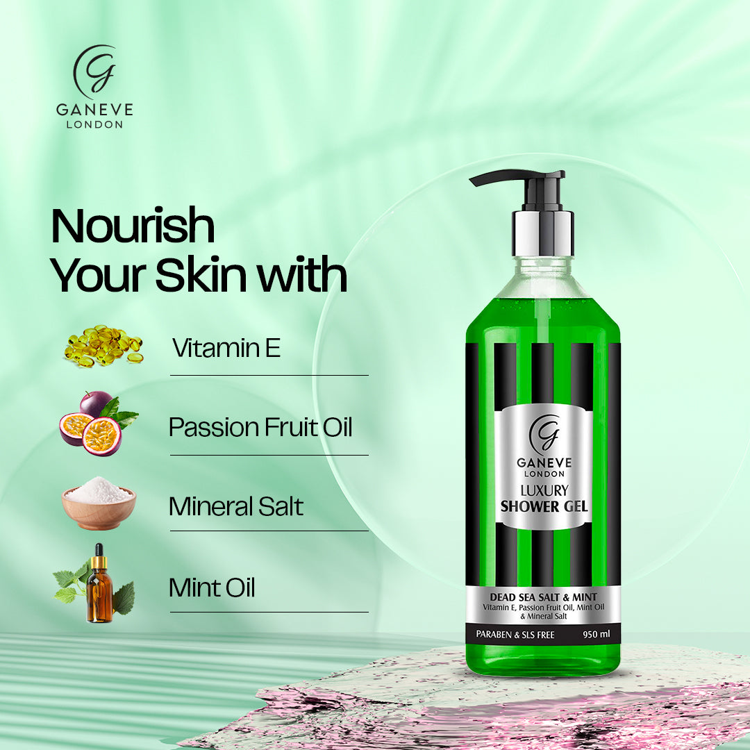 Ganeve London Dead Sea Salt & Mint Luxury Shower Gel - 950 Ml Pack Of 1