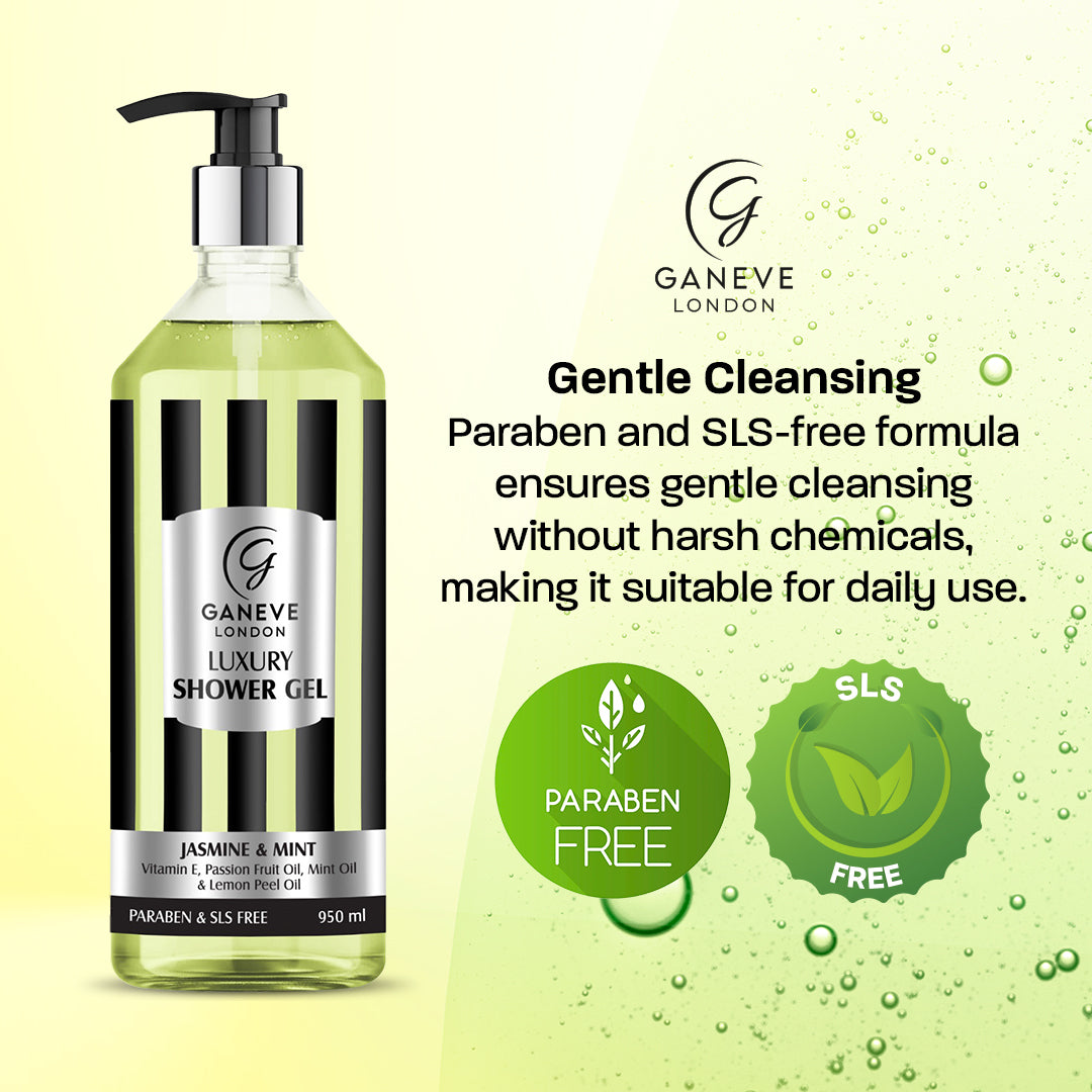 Ganeve London Jasmine & Mint Luxury Shower Gel - 950 Ml Pack Of 1