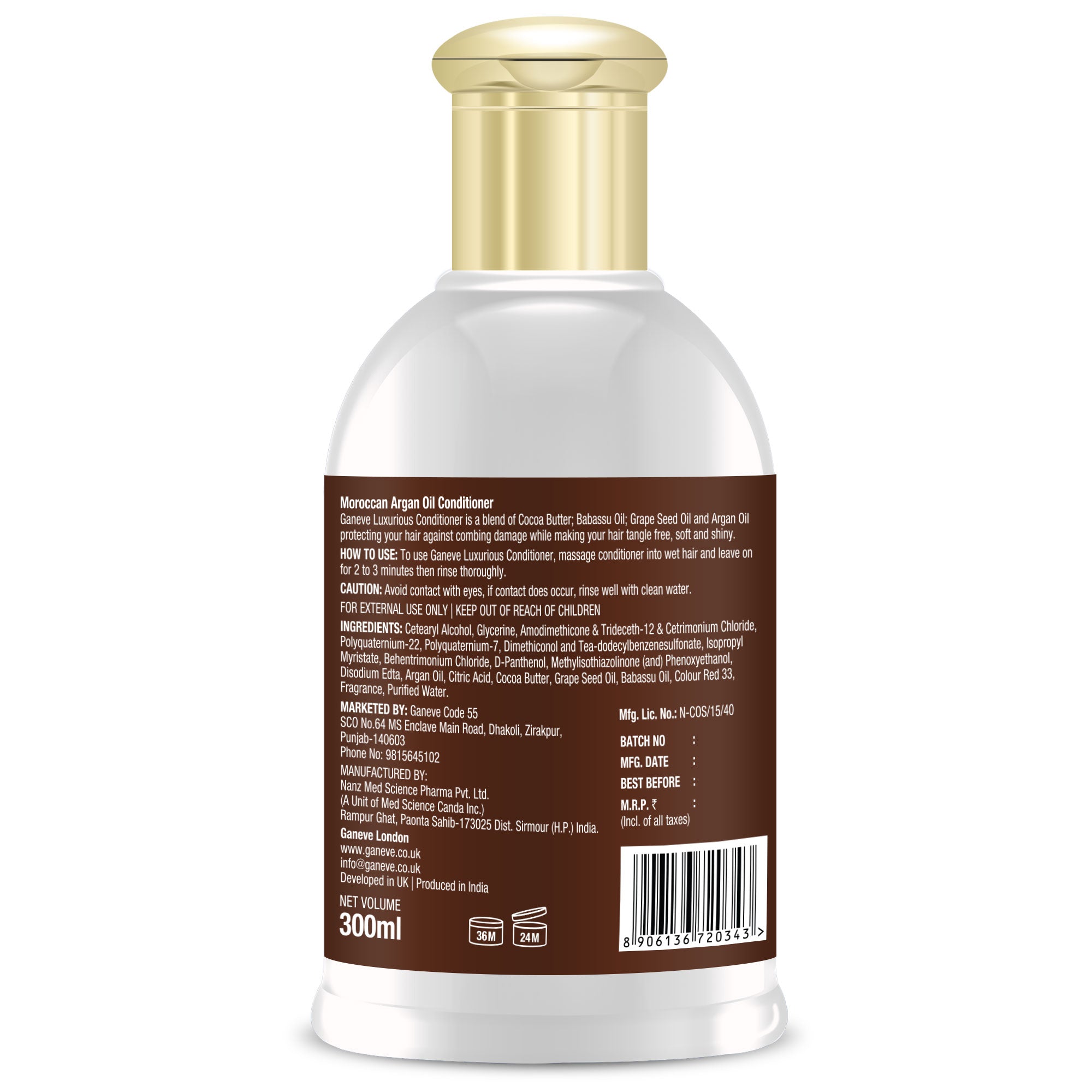 Ganeve London Moroccan Argan Oil Conditioner  - 300 ml Pack of 1