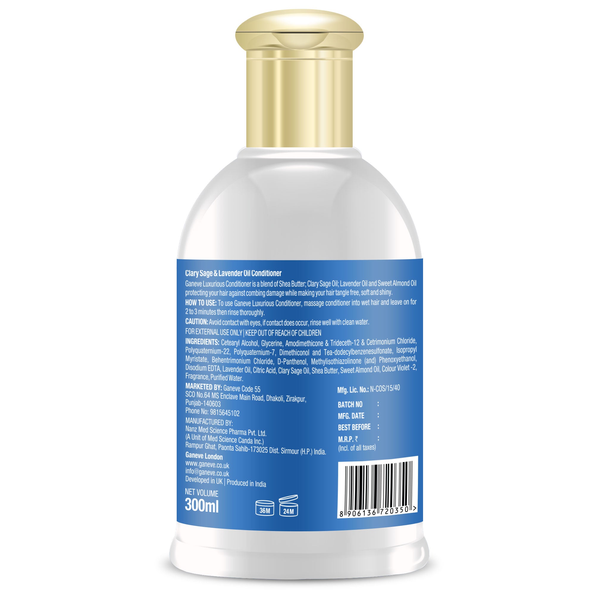 Ganeve London Clary Sage & Lavender Oil Conditioner, 300ml pack of 1