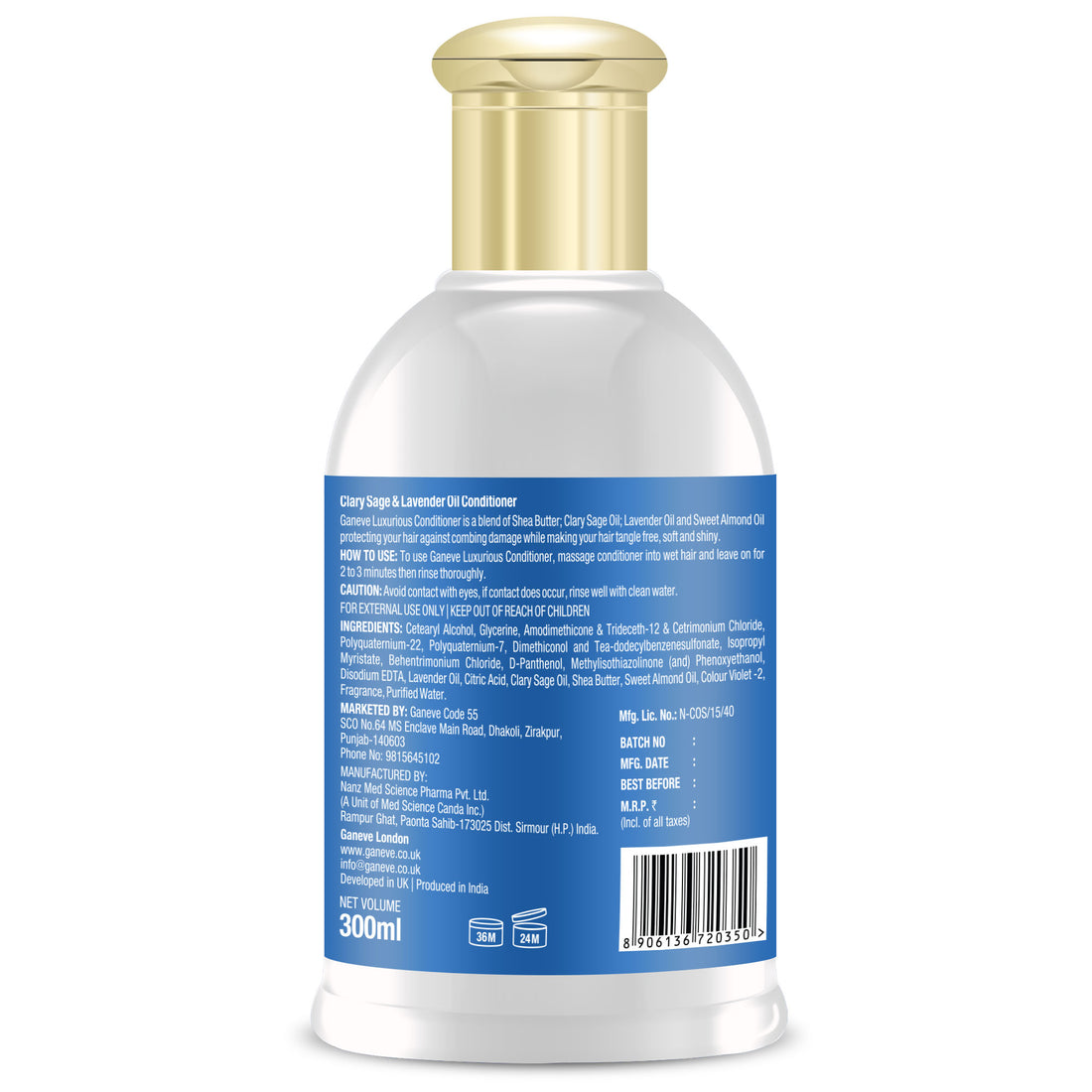 Ganeve London Clary Sage & Lavender Oil Conditioner, 300ml pack of 1