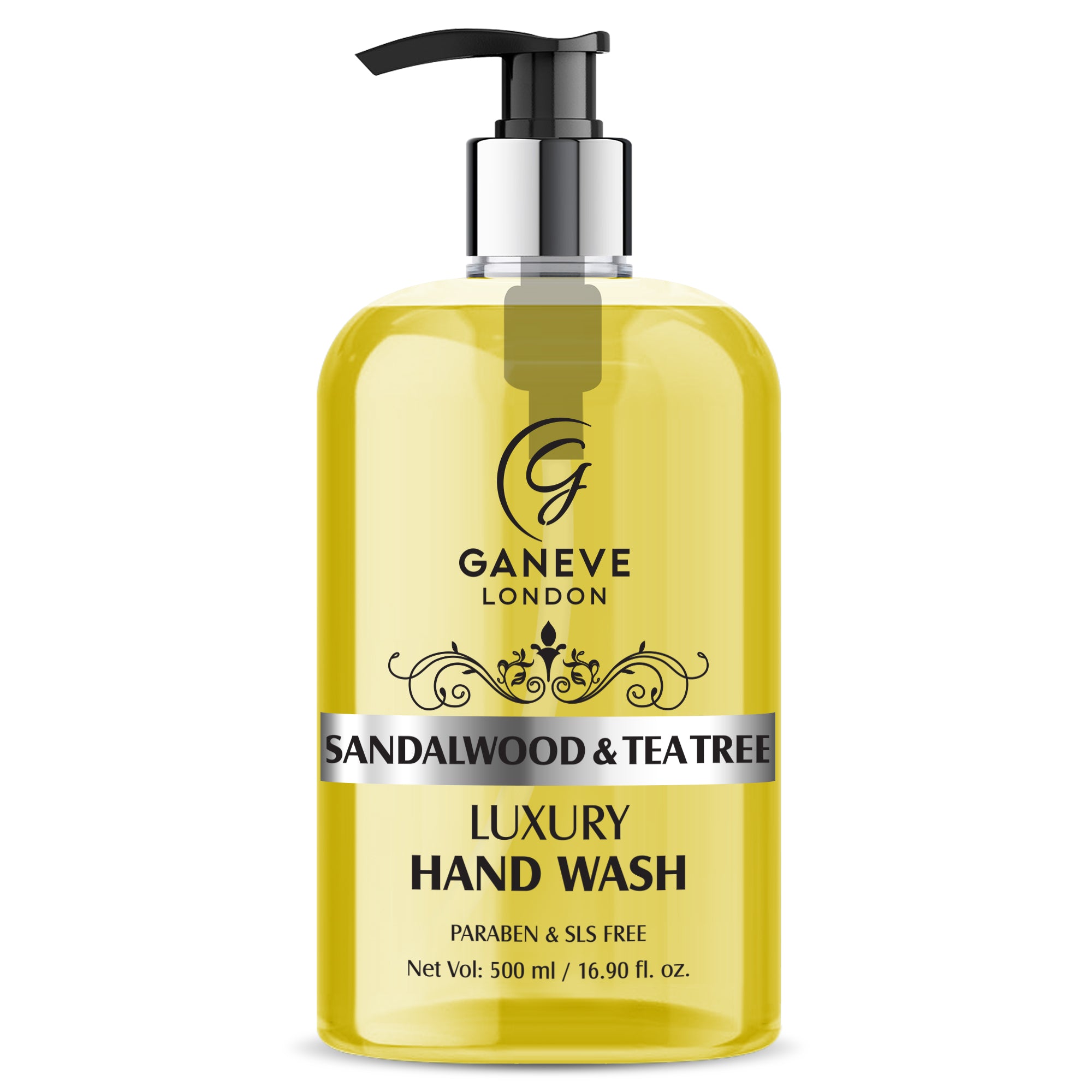 Ganeve London Sandalwood & Tea Tree Luxury Handwash 500 Ml Pack 1
